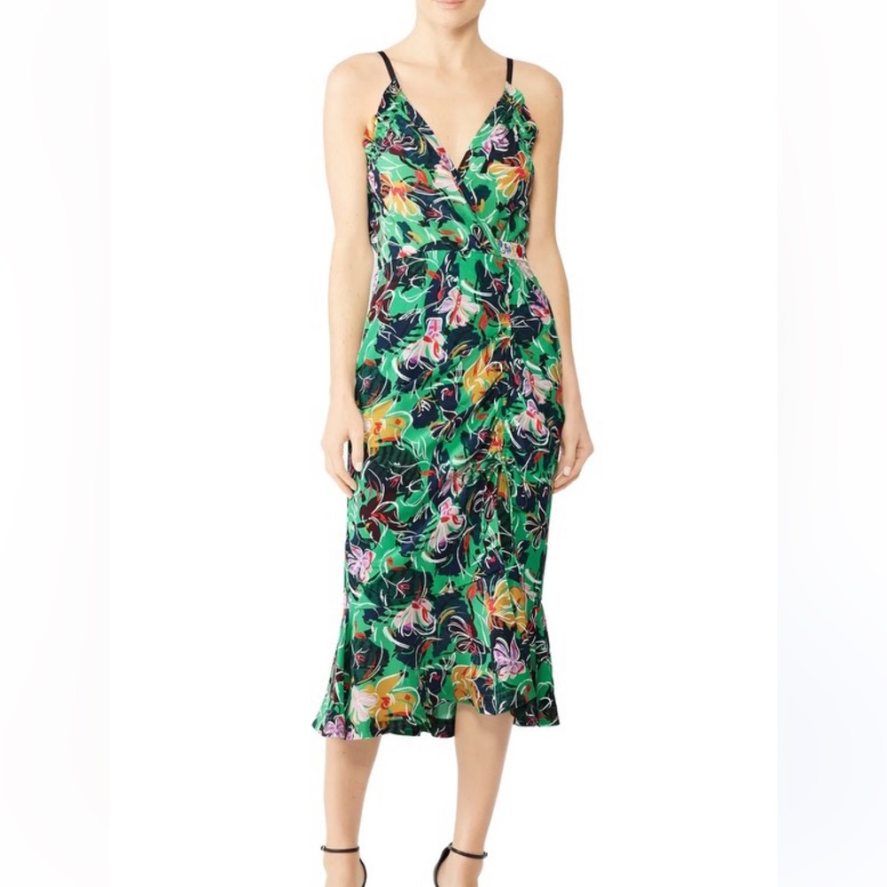 Saloni Jennie Dress in Emerald Kingcup